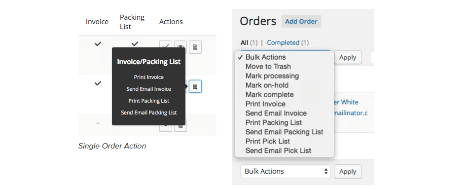 Le plugin WooCommerce Print Invoices & Packing Lists.