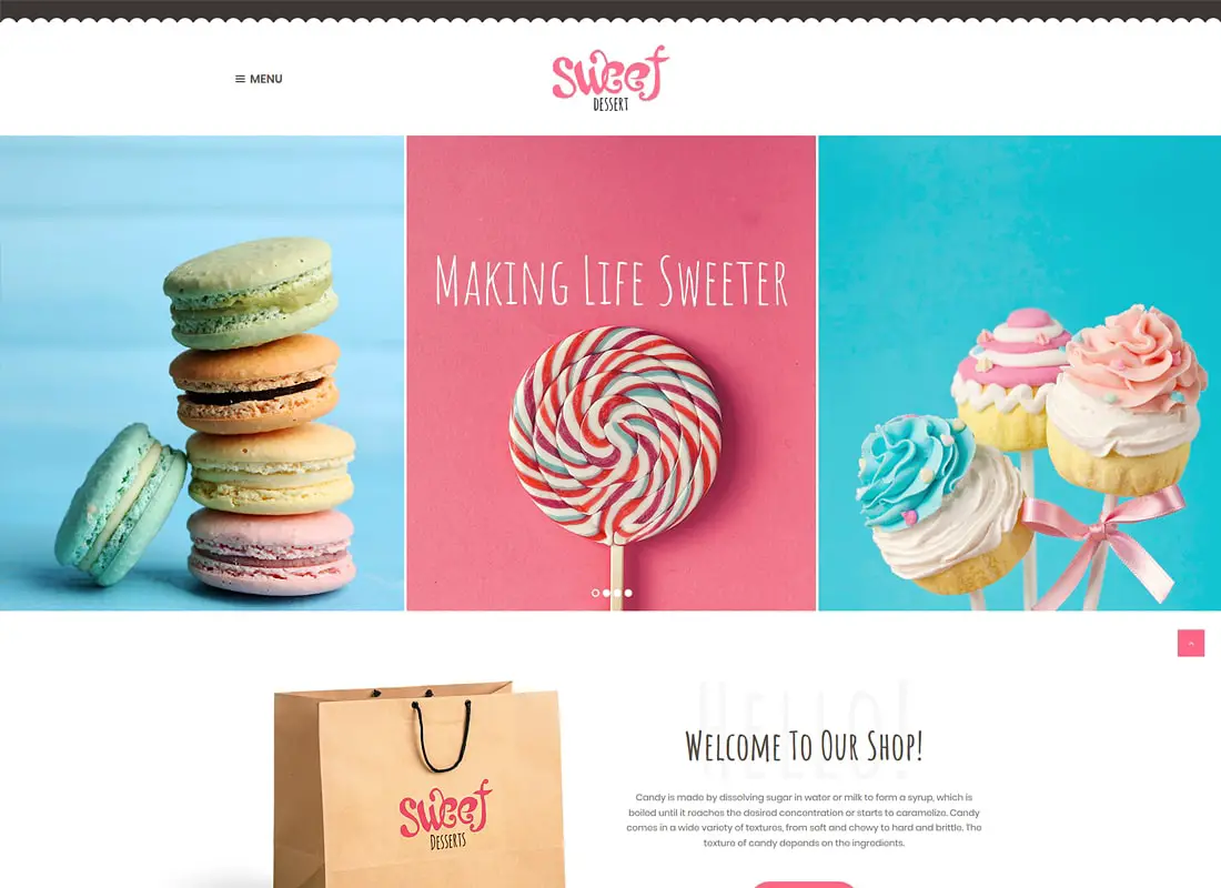 Dessert sucré | Thème de WordPress Sweet Shop & Cafe