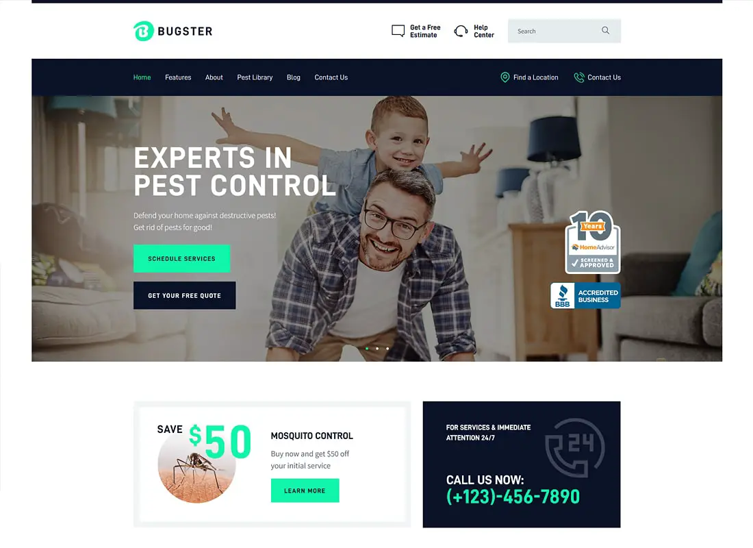 Bugster | Bugs & Pest Control Thème WordPress pour les services à domicile