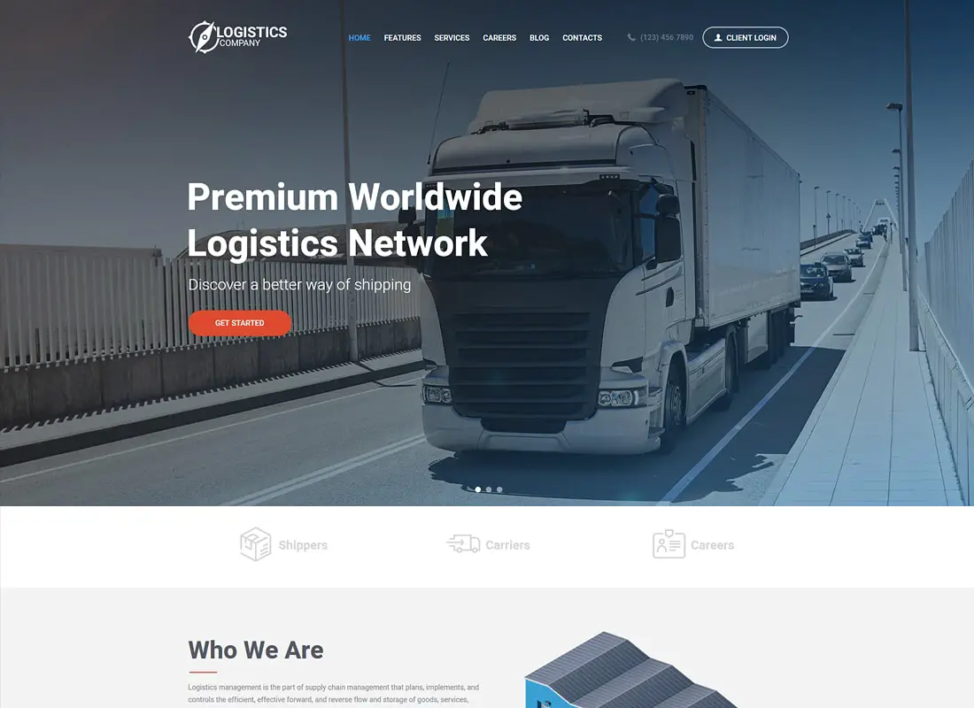 Logistique | Thème WordPress pour la logistique / transport / entreposage