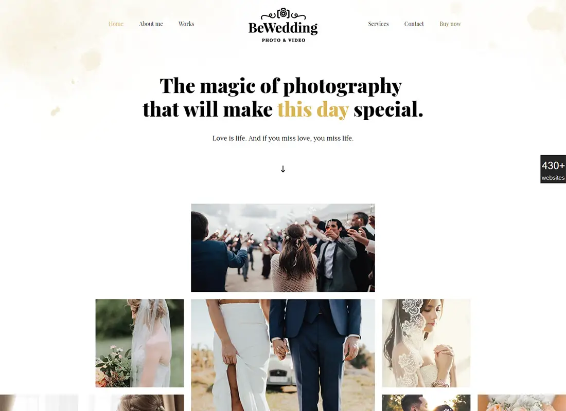 18 meilleurs thèmes WordPress pour la photographie de mariage 2019 12