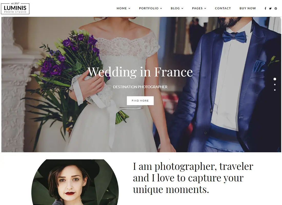 18 meilleurs thèmes WordPress pour la photographie de mariage 2019 13