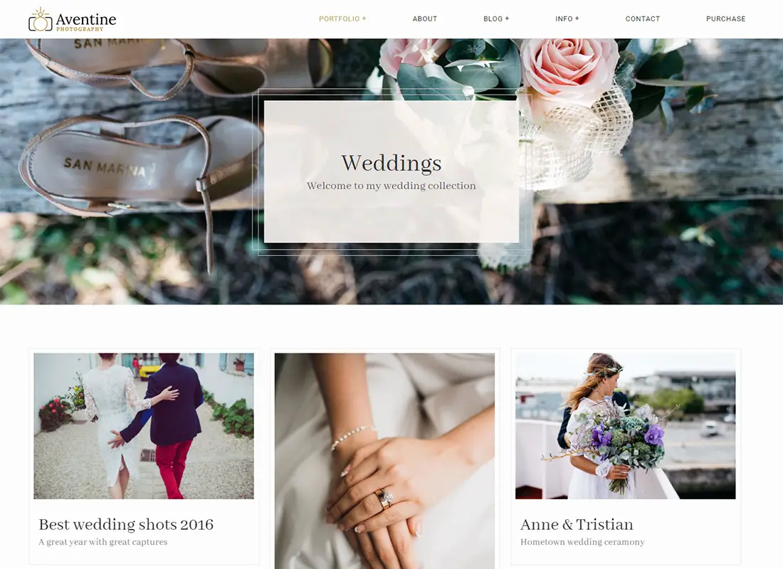 18 meilleurs thèmes WordPress pour la photographie de mariage 2019 7