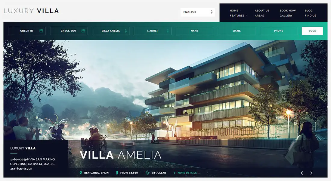 Villa de luxe - thème de location WordPress
