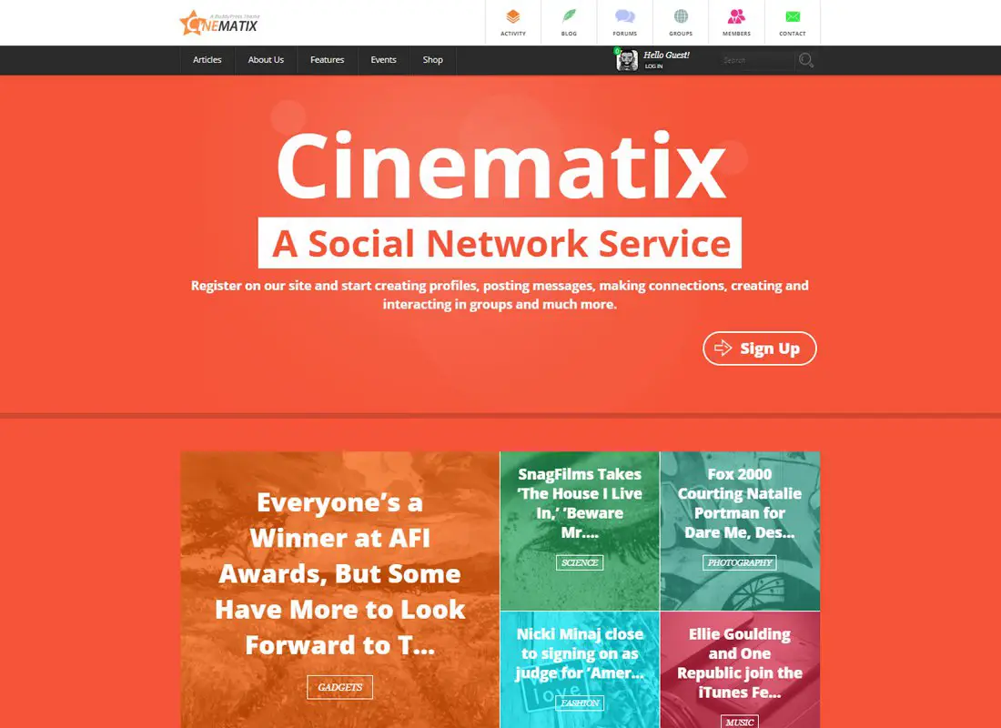 Cinematix | Thème de la communauté BuddyPress
