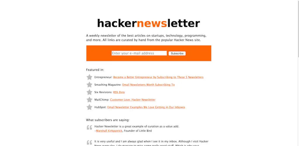 Lettre d'information Hacker La lettre d'information Hacker News