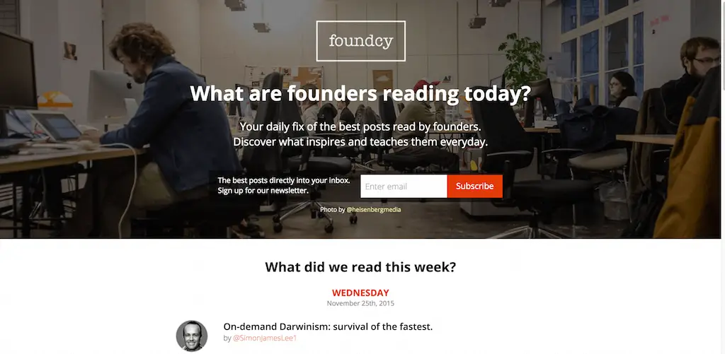 Foundcy.com Votre solution quotidienne des meilleurs messages lus par les fondateurs