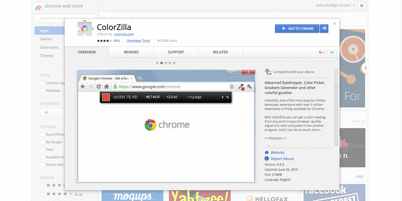 ColorZilla Chrome Web Store