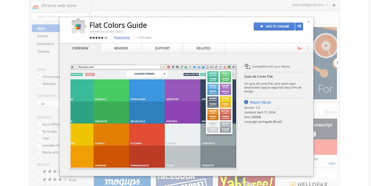Guide des couleurs plates Chrome Web Store