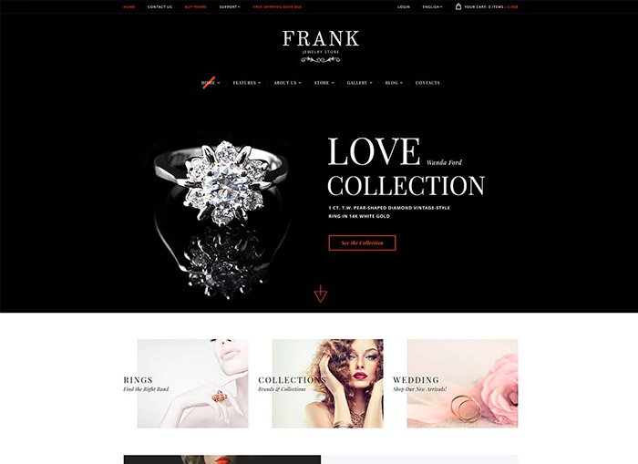 Frank | Thème WordPress du magasin en ligne de bijoux et de montres