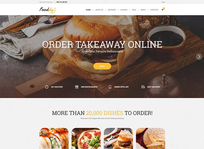Fooddy 24/7 | Thème WordPress pour la commande et la livraison d'aliments