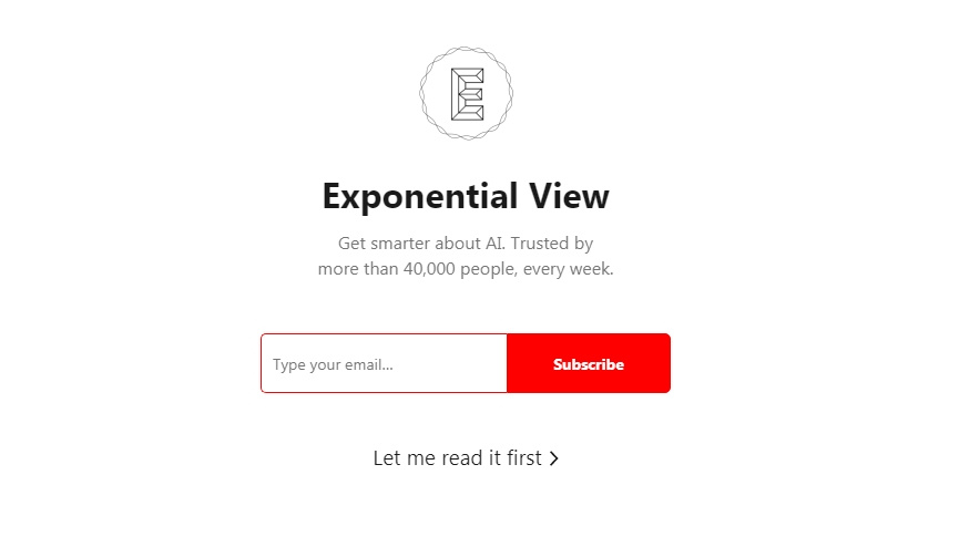 vue exponentielle newsletter page de destination