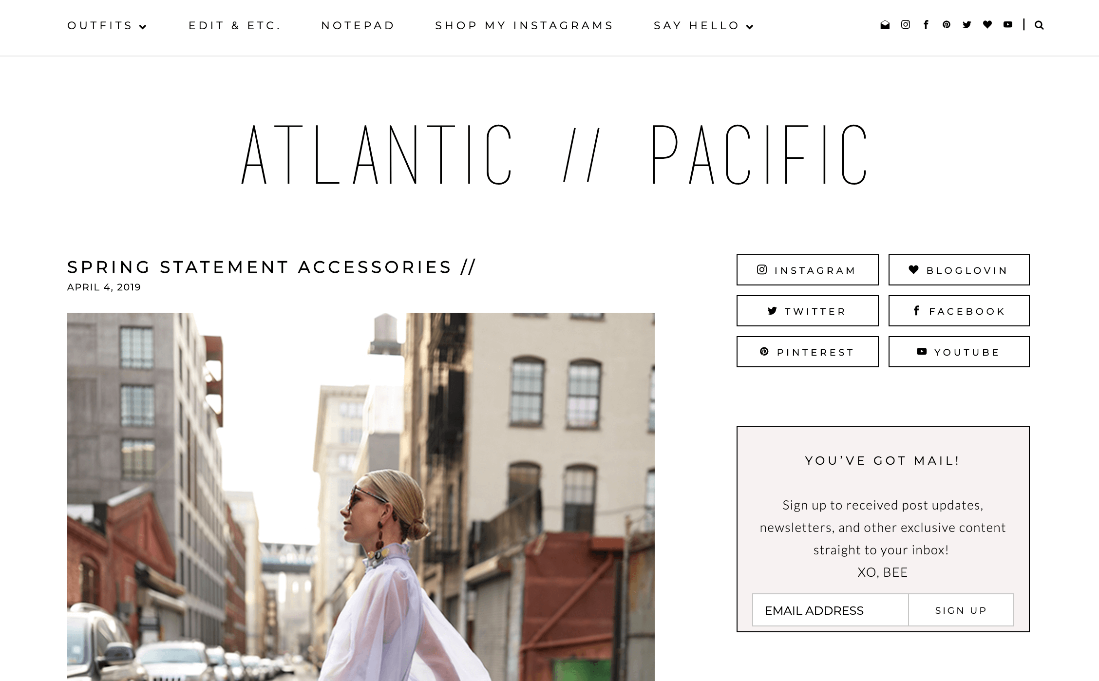 Le blog de mode de l'Atlantique Pacifique.