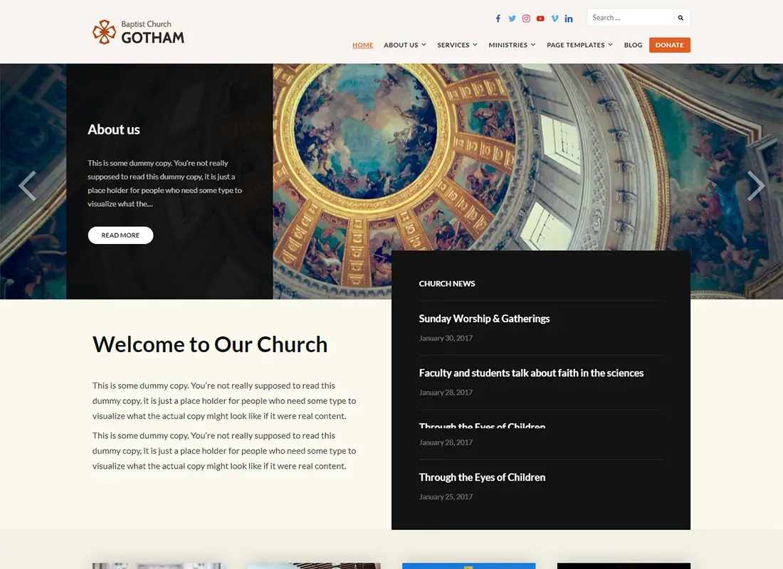 9 meilleurs thèmes WordPress gratuits pour les églises 2019 12