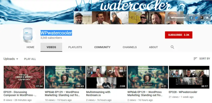 WPwatercooler YouTube Channel