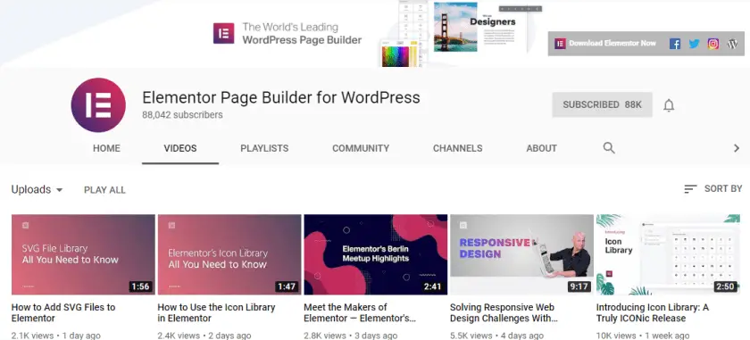 Elementor Page Builder pour WordPress