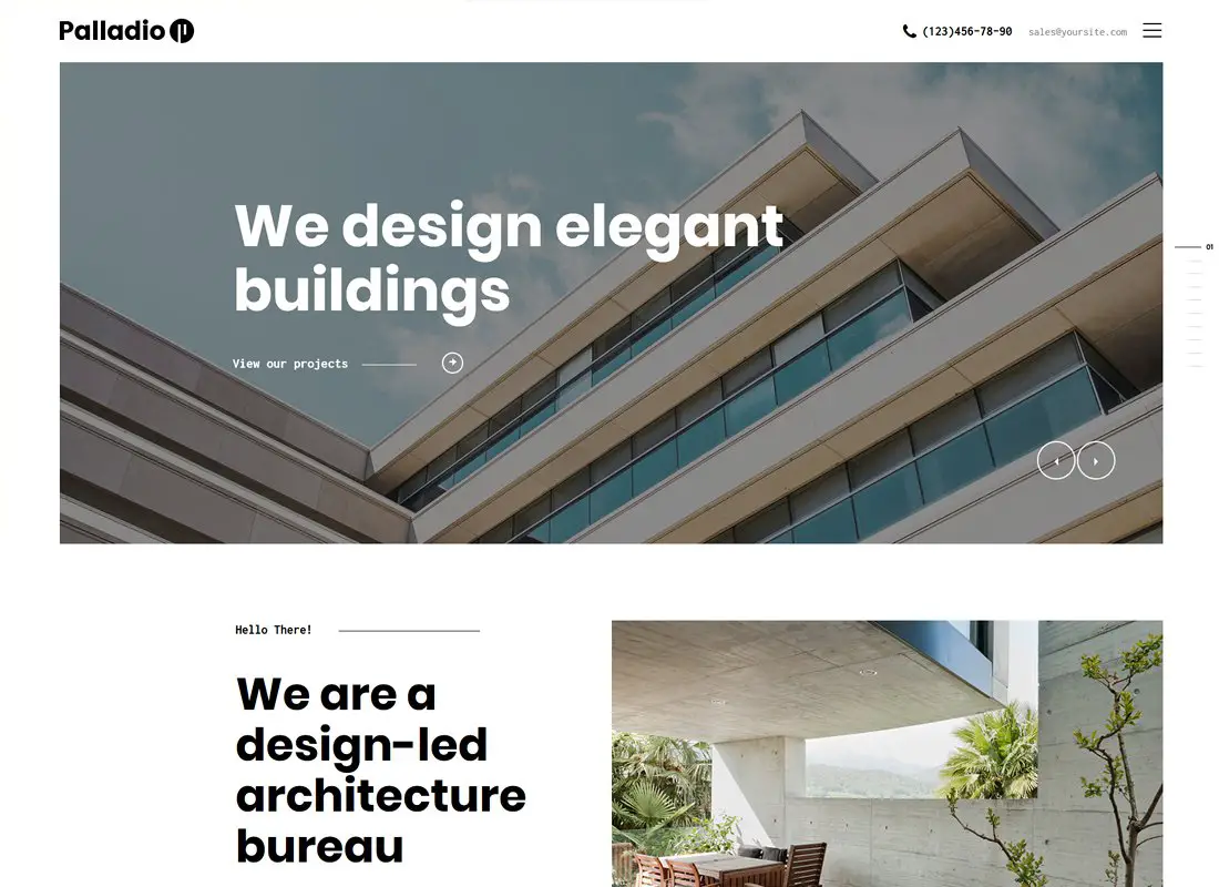 Palladio - Thème WordPress pour le design et l'architecture d'intérieur