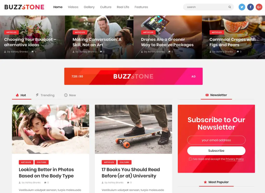 Buzz Stone | Thème WordPress de magazine et blog viral