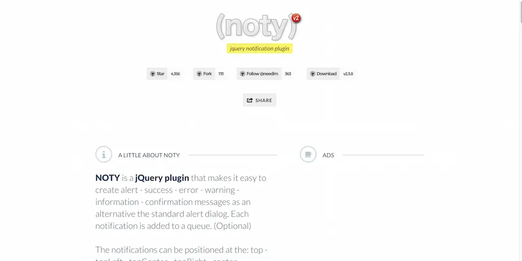 noty un plugin de notification jQuery