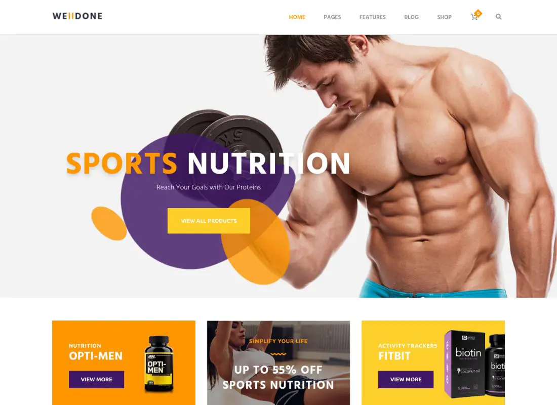 Welldone | Sports & Fitness Nutrition and Supplements Store Thème WordPress