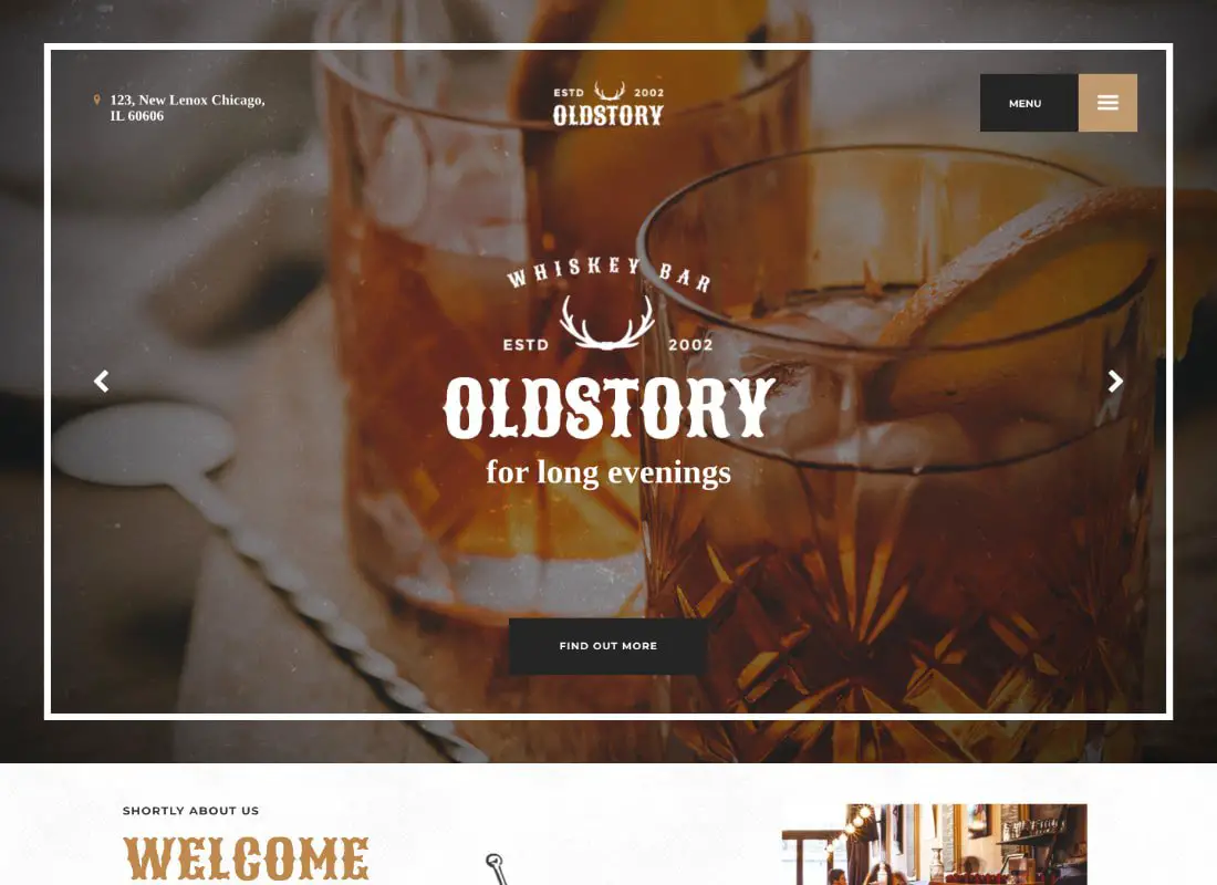 Vieille histoire | Whiskey Bar, Pub, Restaurant Thème WordPress