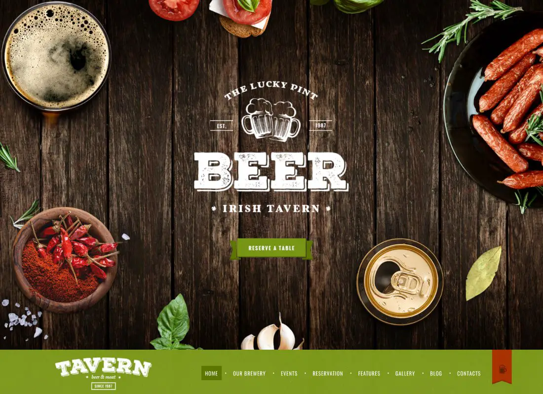 Taverne | Thème WordPress Pub & Brewery