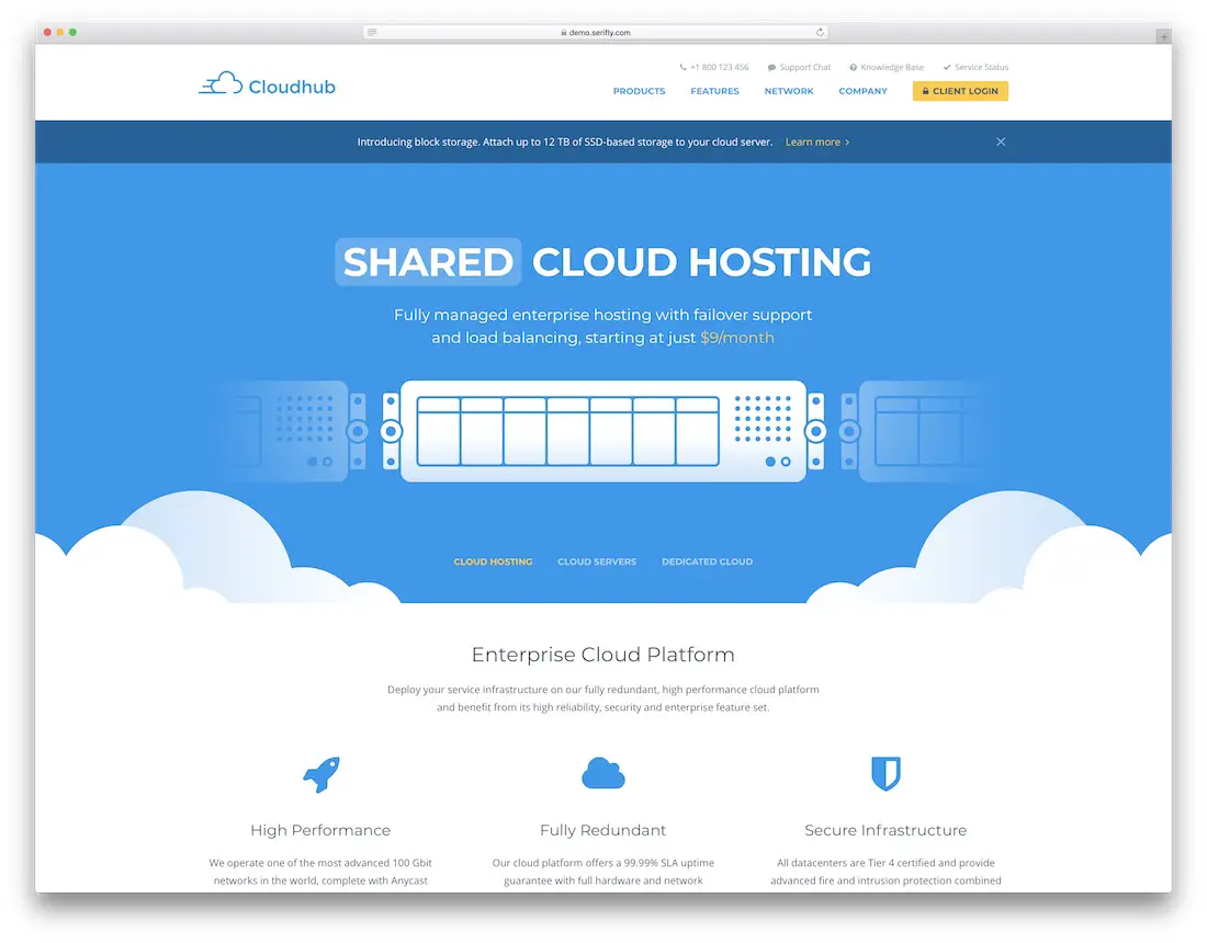 modèle de site Web de technologie cloudhub