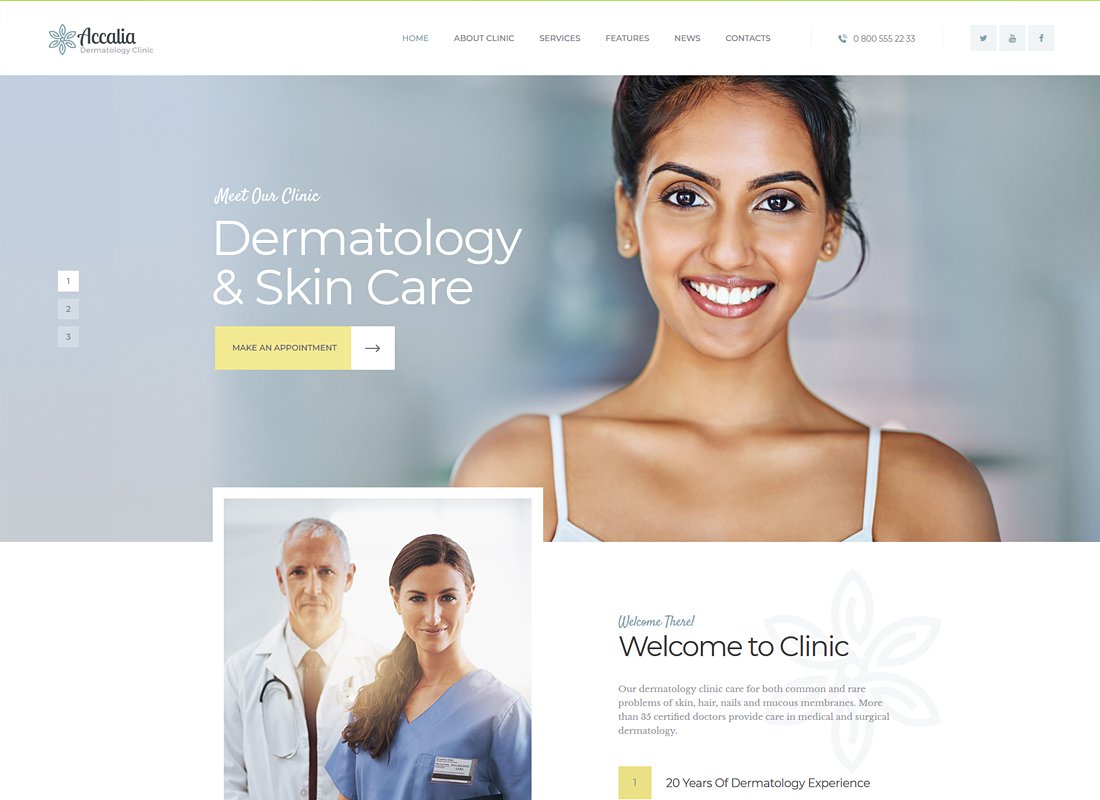 Accalia - Clinique de dermatologie Thème WordPress