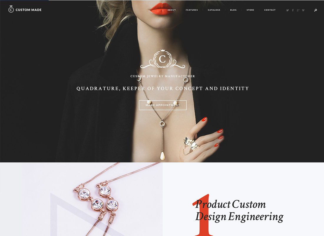 Custom Made - Thème WordPress pour fabricant et magasin de bijoux