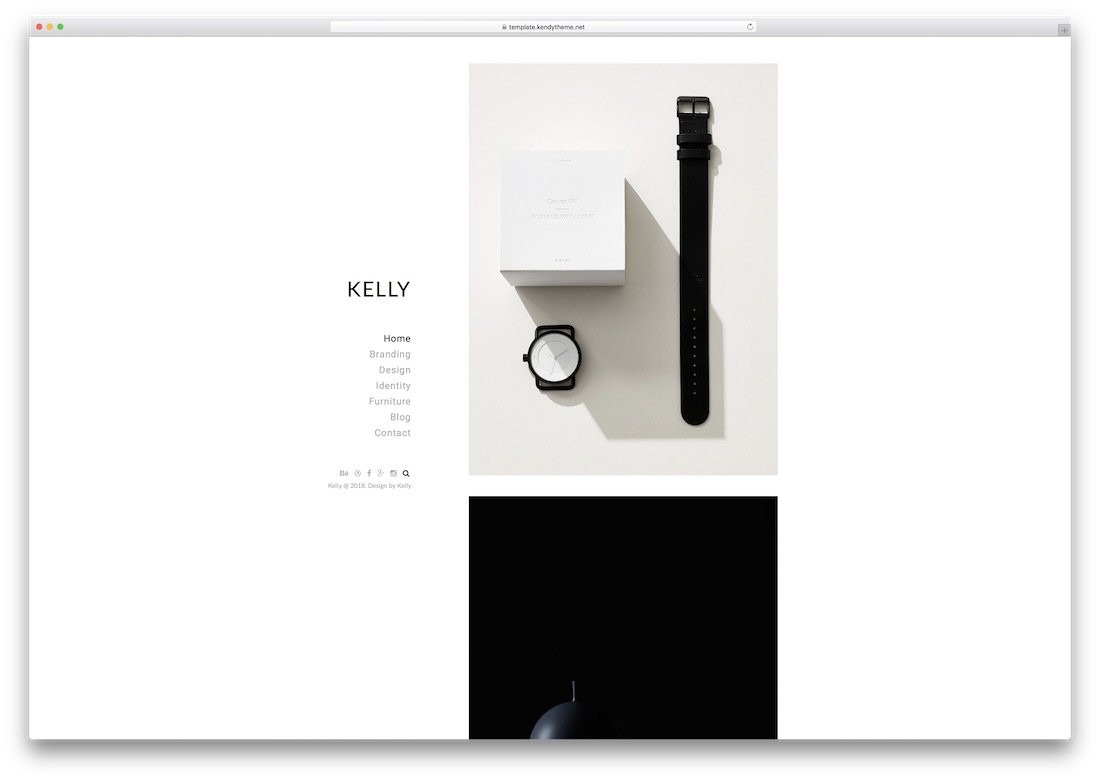 modèle de site Web de photographie minimale kelly