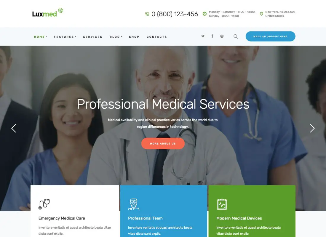 LuxMed | Thème WordPress pour la médecine et la santé