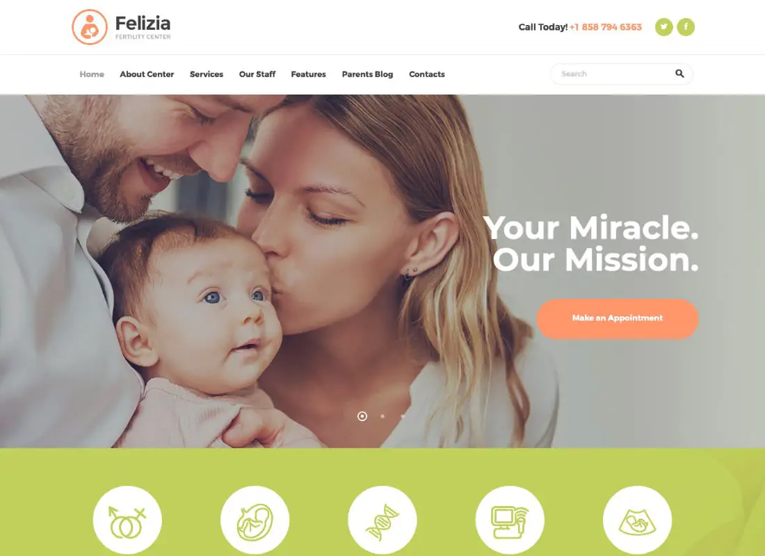 Felizia | Centre de fertilité et thème WordPress médical