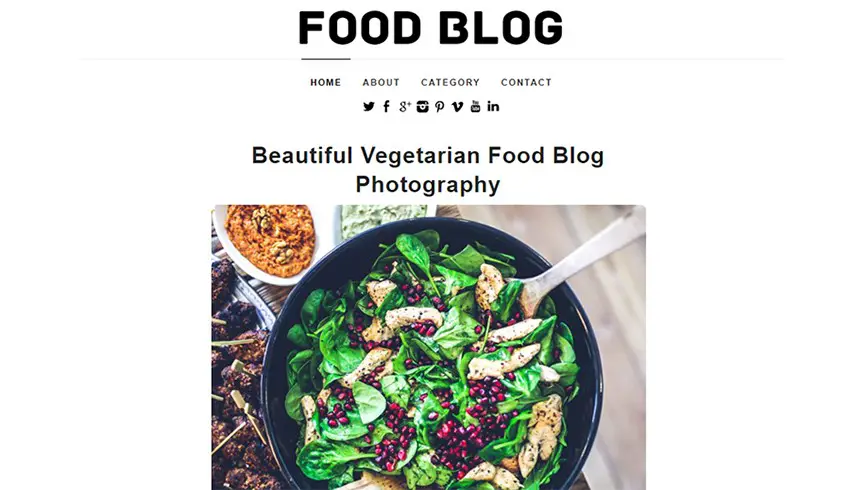 Thème WordPress du blog alimentaire