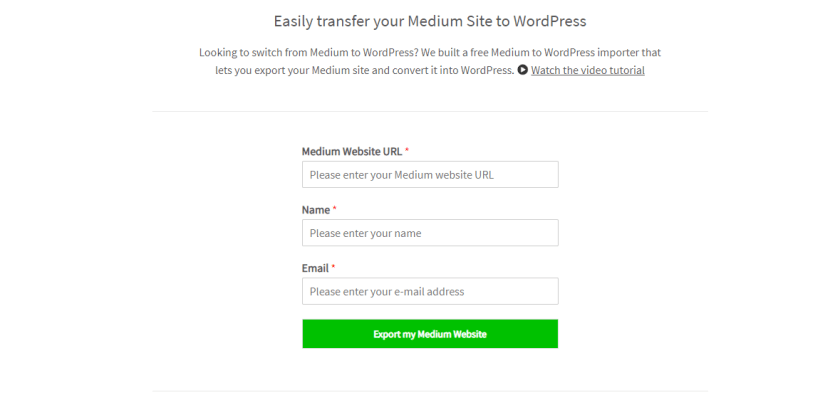 Moyen à l'outil d'importation WordPress