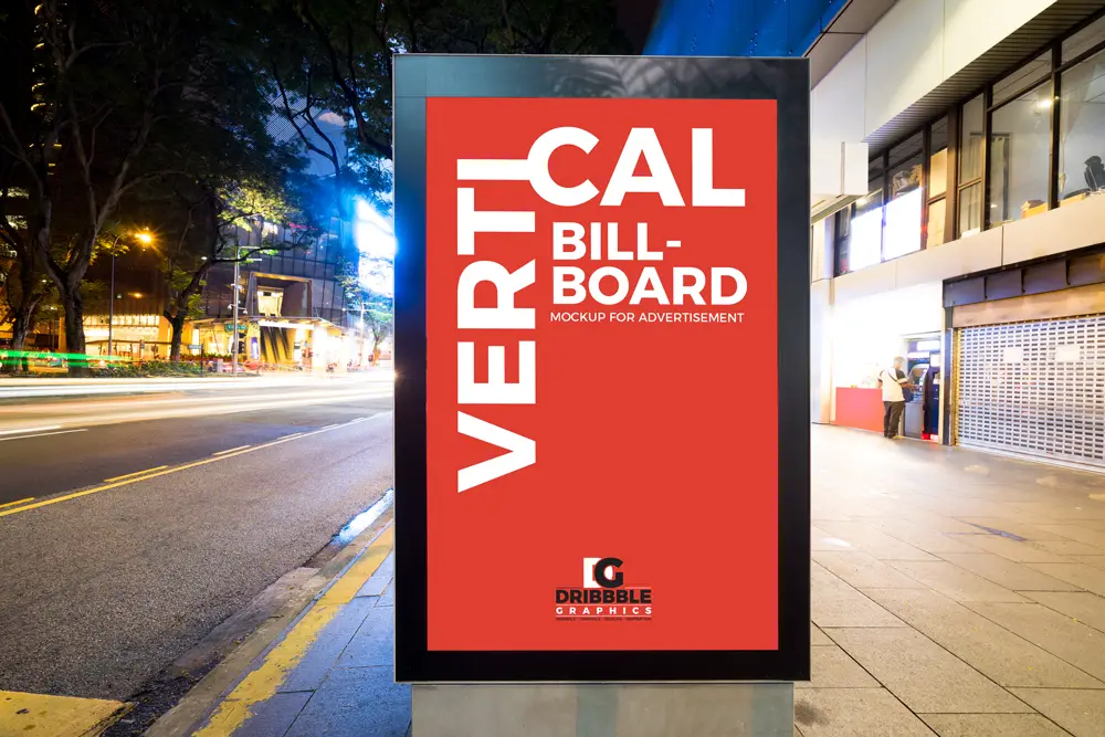 maquette verticale de panneau d'affichage de rue de ville libre pour la publicité