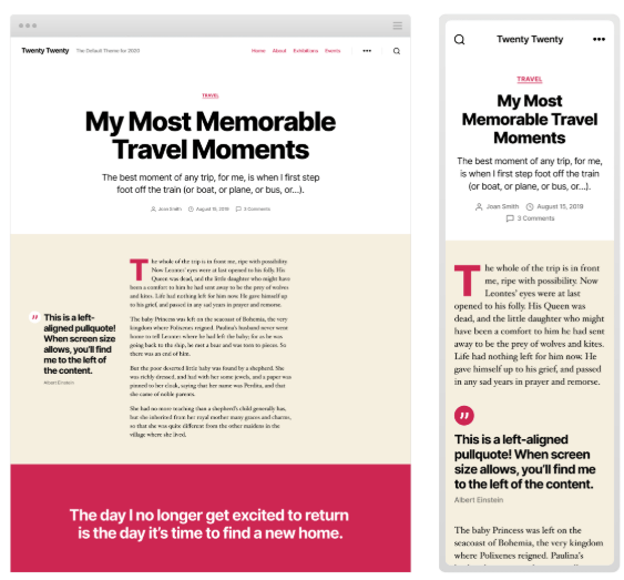 WordPress 5.3 introduit le thème Twenty Twenty avec une typographie améliorée 3