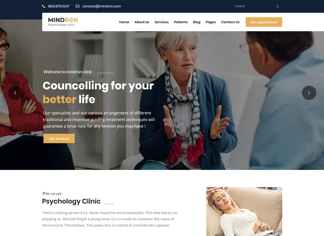 Mindron | Psychologie et counseling Thème WordPress