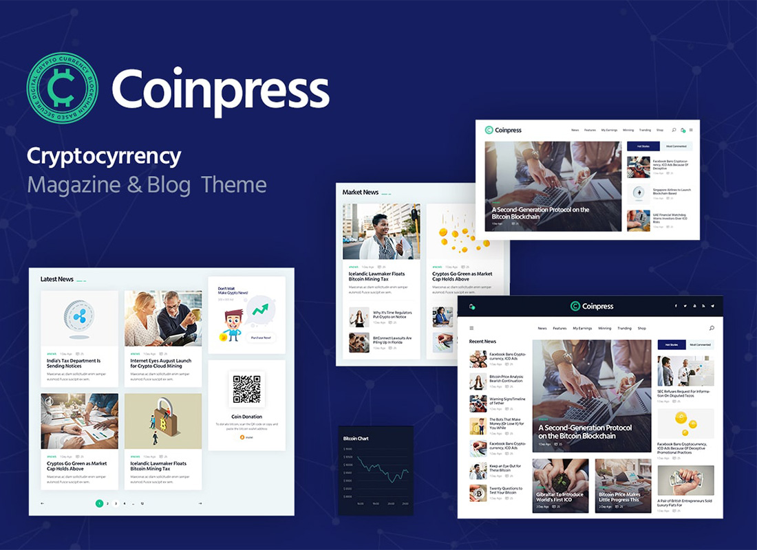 Coinpress - Cryptomonnaie Magazine & Blog Thème WordPress