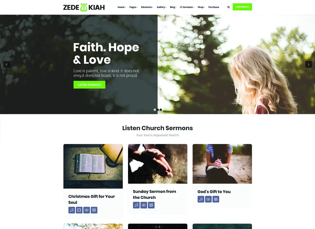 Zedekiah - Thème WordPress pour plusieurs églises et religions