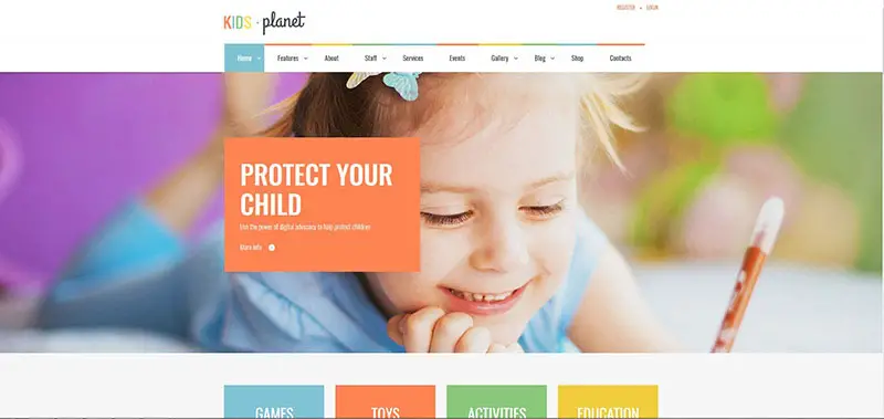 Kids Planet - Thème WP pour enfants à usages multiples