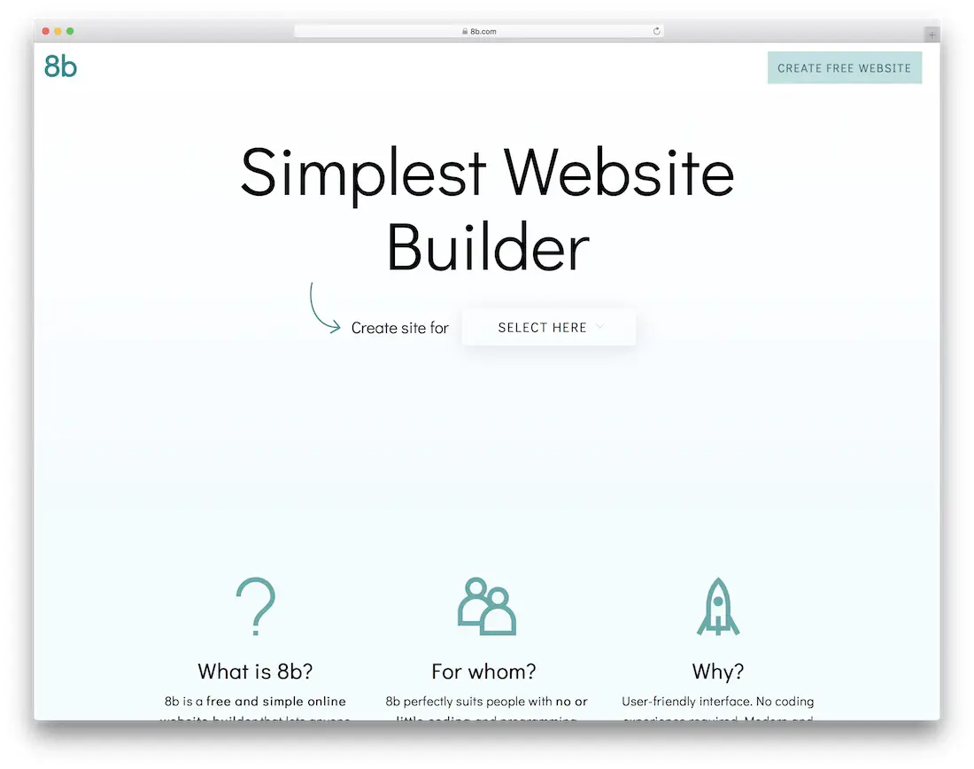 8b constructeur de site web le plus simple