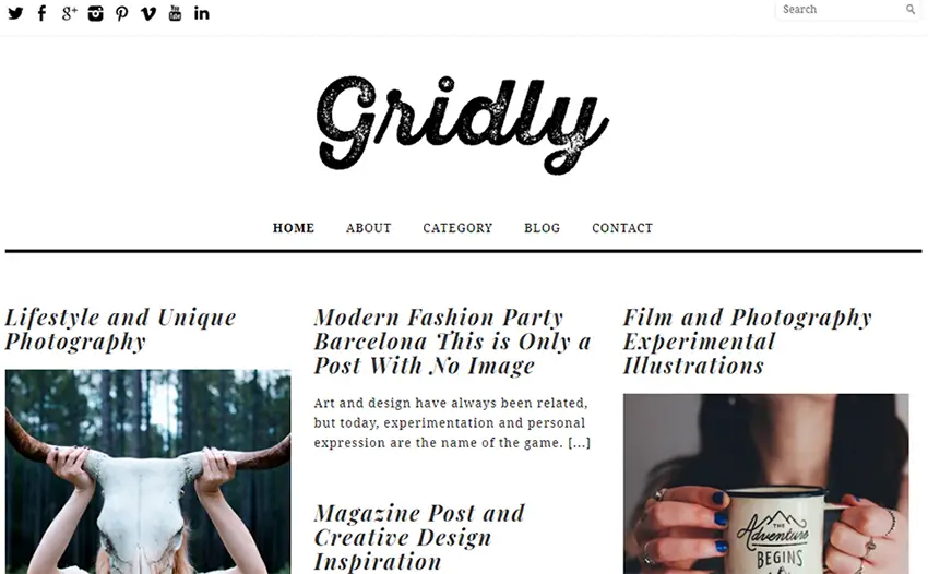 Gridly - Thème WordPress Layout - Gratuit