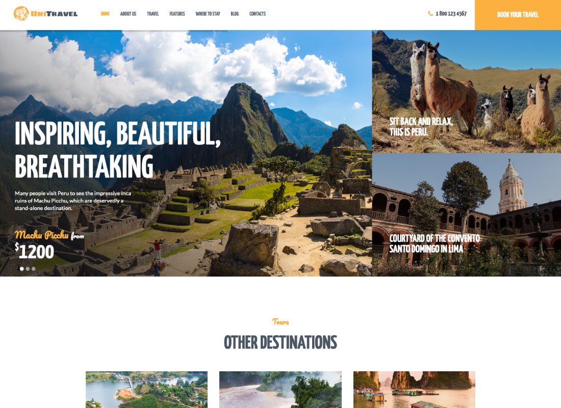 UniTravel | Thème WordPress pour Agence de voyage et Bureau du tourisme