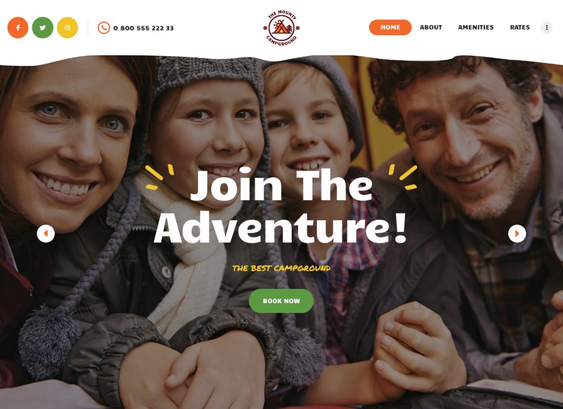 Le Mounty | Thème WordPress pour terrains de camping et campings