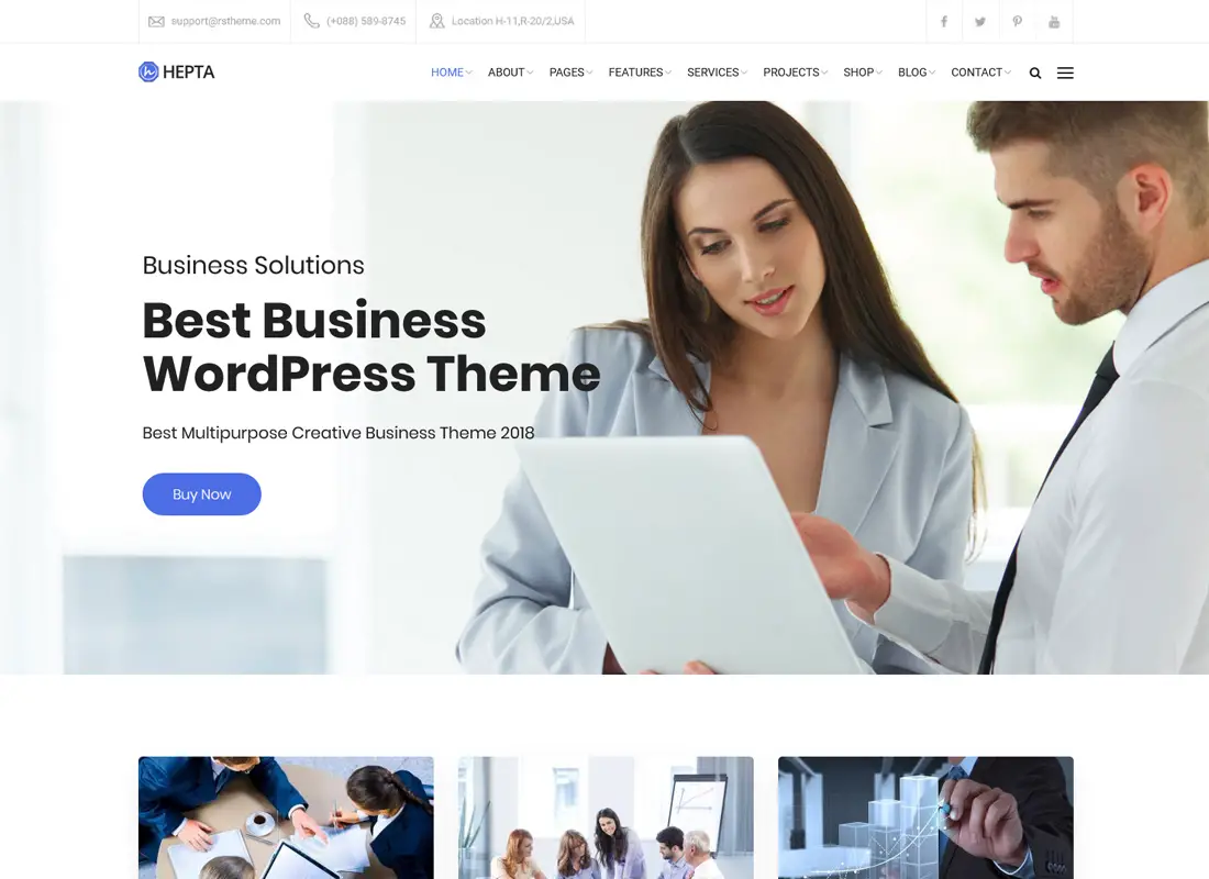 Hepta | Thème WordPress commercial polyvalent