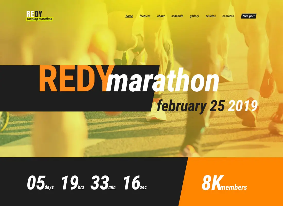 Redy | Thème WordPress pour marathon et sport