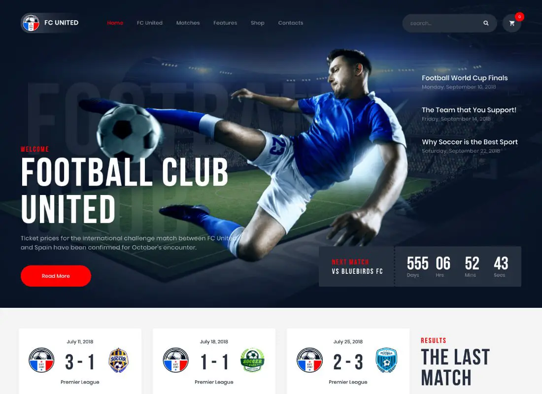FC United | Football, Football WordPress Thème Sports