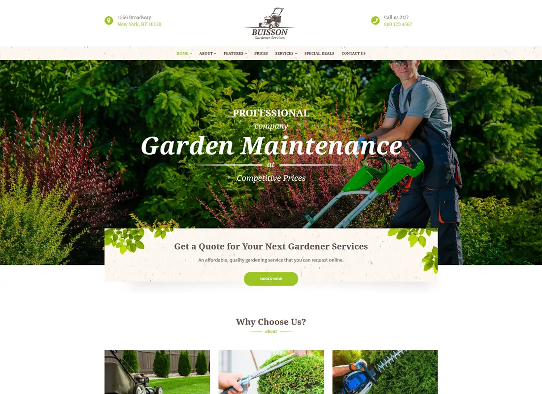 Buisson | Thème WordPress pour le jardinage