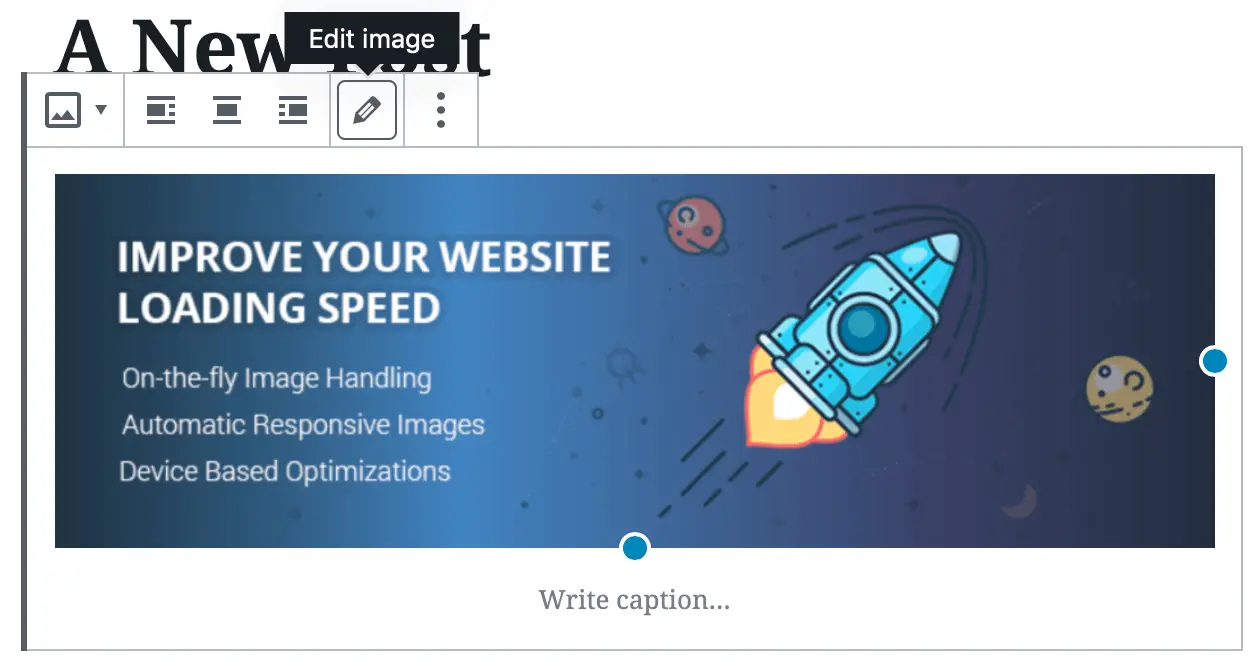 Le bouton "Modifier l'image" dans WordPress.