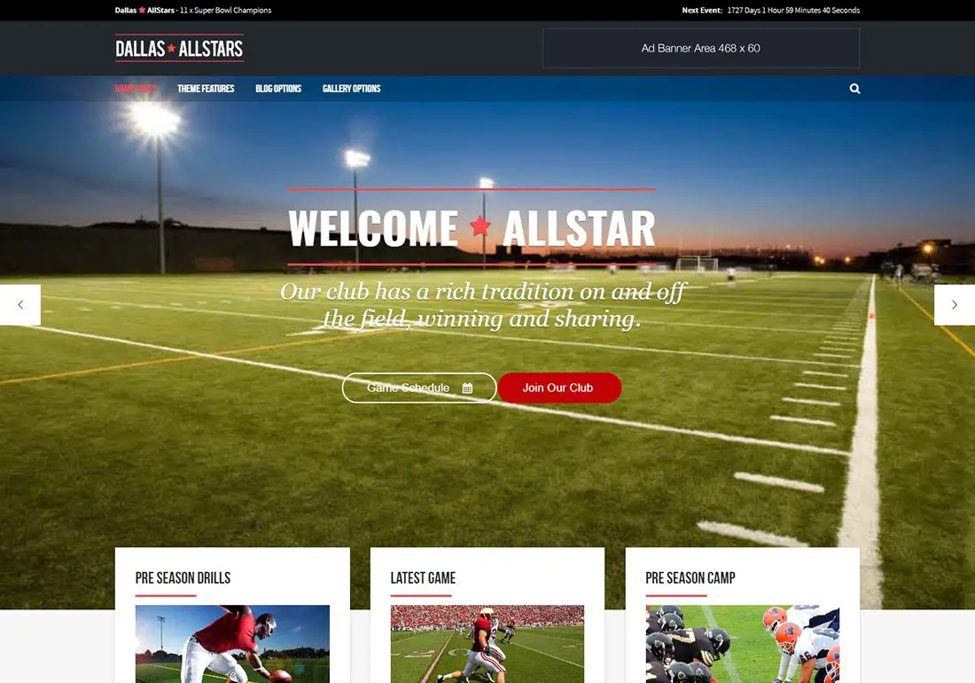 Allstar WordPress Golf Thème